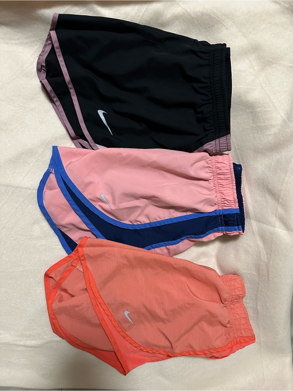 Nike Women's Running Shorts Trio - Black, Pink, Coral